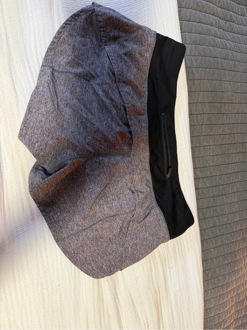lululemon athletica Heather Gray Athletic Shorts with Black Waistband